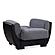 Armada Air Gray/Black 105 Armchair by Casamode