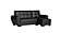 Armada Air Black PU 115 Sectional Sofa Sleeper by Casamode
