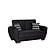 Armada Air Loveseat 103 Microfiber Black by Casamode