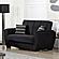 Armada Air Loveseat 103 Microfiber Black by Casamode