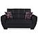 Armada Air Black PU 115 Loveseat by Casamode