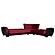 Armada Air Burgundy/Black 110 Corner Sectional Sofa Sleeper by Casamode