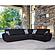 Armada Air Denim Dark Blue Fabric 111 Corner Sectional Sofa Sleeper by Casamode