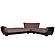Armada Air Brown Chenille/PU 114 Corner Sectional Sofa Sleeper by Casamode