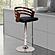 Adele Adjustable Height Swivel Black Faux Leather & Walnut Wood Bar Stool w/Chrome Base by Armen Living