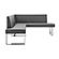 Amanda Contemporary Nook Corner Dining Bench in Gray Faux Leather and Chrome Finish by Armen Living