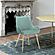 Avery Teal Fabric Dining Room Chair w/Gold Legs by Armen Living