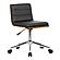 Bowie Mid-Century Office Chair in Chrome finish w/Black Faux Leather & Walnut Veneer Back by Armen Living
