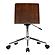 Bowie Mid-Century Office Chair in Chrome finish w/Black Faux Leather & Walnut Veneer Back by Armen Living