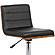 Bowie Mid-Century Office Chair in Chrome finish w/Black Faux Leather & Walnut Veneer Back by Armen Living