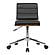 Bowie Mid-Century Office Chair in Chrome finish w/Black Faux Leather & Walnut Veneer Back by Armen Living