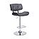 Brooklyn Adjustable Swivel Grey Faux Leather & Black Wood Bar Stool w/Chrome Base by Armen Living