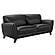 Jedd Contemporary Sofa in Genuine Black Leather w/Brown Wood Legs by Armen Living