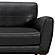 Jedd Contemporary Sofa in Genuine Black Leather w/Brown Wood Legs by Armen Living