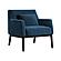 Oliver Blue Velvet Modern Accent Chair w/Wood Legs by Armen Living