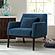 Oliver Blue Velvet Modern Accent Chair w/Wood Legs by Armen Living