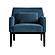 Oliver Blue Velvet Modern Accent Chair w/Wood Legs by Armen Living