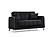 Efes Black Velvet Loveseat by Alpha Furniture