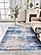 Zara Contemporary Washable Super Soft Area Rug with Abstract Design Blue/Gold by Amazing Rugs