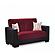Armada Classic Burgundy/Black 10 Convertible Loveseat by Casamode