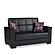 Armada Classic Black PU 15 Convertible Loveseat by Casamode