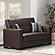 Armada Classic Brown PU 16 Convertible Loveseat by Casamode