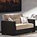 Armada Classic Sand/Brown 9 Convertible Loveseat by Casamode