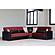 Armada Classic Burgundy/Black 10 Corner Sectional Sofa Sleeper by Casamode