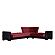 Armada Classic Burgundy/Black 10 Corner Sectional Sofa Sleeper by Casamode