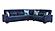 Armada Classic Sectional (S+L+W) 4 Microfiber Blue by Casamode