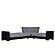 Armada Classic Gray/Black 5 Corner Sectional Sofa Sleeper by Casamode