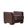 Armada X Brown PU 316 Armchair by Casamode