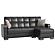 Armada X Black PU 315 Sectional Sofa Sleeper by Casamode