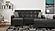 Armada X Black PU 315 Sectional Sofa Sleeper by Casamode