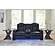 Fyne-Dyme Dual Power Reclining Loveseat w/Console - Sapphire by Ashley Furniture