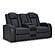 Fyne-Dyme Dual Power Reclining Loveseat w/Console - Sapphire by Ashley Furniture