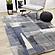 Aurora Blue Green Orange White Distressed Paint Strokes Rug by Kalora