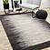 Aurora Black Beige Distressed Sound Wave Border Rug by Kalora