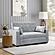 Serta&reg; Avery Full Convertible Loveseat in Light Gray by Lifestyle