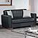 Barato Black PU Leatherette Convertible Loveseat by Casamode