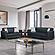 Barato Black PU Leatherette Convertible Loveseat by Casamode