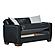 Barato Black PU Leatherette Convertible Loveseat by Casamode