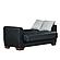 Barato Black PU Leatherette Convertible Loveseat by Casamode
