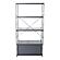 Brentwood Etagere Bookcase with Black Powder Coated Steel Frame and Melamine Board Shelves, Black by LeisureMod