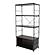 Brentwood Etagere Bookcase with Black Powder Coated Steel Frame and Melamine Board Shelves, Dark Walnut by LeisureMod