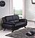 117 L108 Black Leather Loveseat by BH Furniture