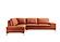Decker FSA003 Orange Leather Sectional w/Storage Arm by BH Furniture