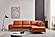 Decker FSA003 Orange Leather Sectional w/Storage Arm by BH Furniture