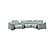 Hartley 7376 Light Gray Leather 6-Piece Sectional w/3 Power Recliners by BH Furniture