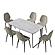 Jax Gray Dining Table w/Matte Black Metal Legs by BH Furniture